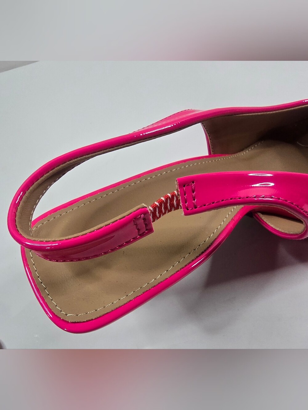 Hot Pink Patent Slingback Pointed Toe Flats Size 10 / EU 41 NWT - Picture 4 of 8